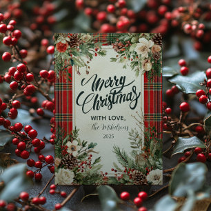 Classic Winter Florals Christmas Holiday Card