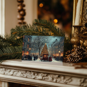 Classic Winter in London Christmas Holiday Postcard