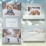 Classic Winter Merry Christmas Snow Photo Tri-Fold Holiday Card<br><div class="desc">Nostalgic classic winter imagery featuring rustic snow-covered cottage and trees,  elegant Merry Christmas typography,  single-photo template and editable text field. Panels feature complementary snowy background,  optional opaque blank label,  rustic winter scene,  photo templates and text fields.</div>