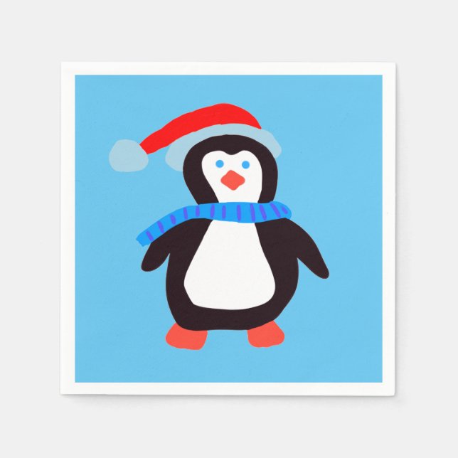 Classic Winter Penguin  Napkin (Front)