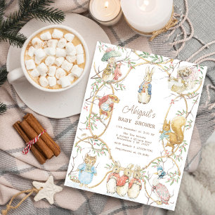 Classic Winter Peter the Rabbit Baby Shower Budget Postcard