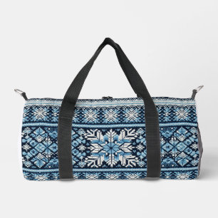 Classic winter snow fair isle/colorwork duffle bag
