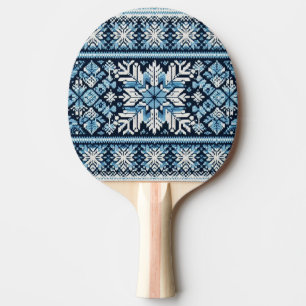 Classic winter snow fair isle/colorwork ping pong paddle