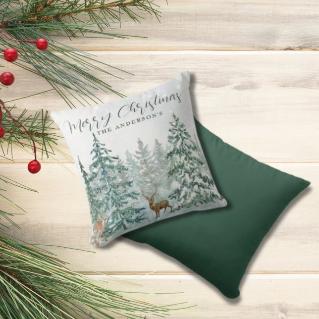Classic Winter Wonderland Merry Christmas  Cushion (Creator Uploaded)