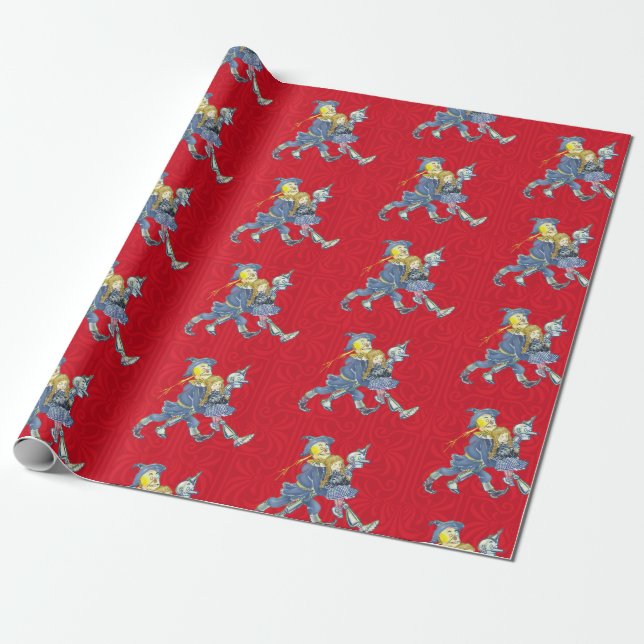 Classic Wizard of Oz red wrapping paper (Unrolled)