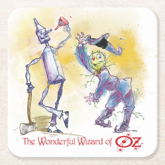 Classic Wizard of Oz Scarecrow & Tin Man Coaster (Front)