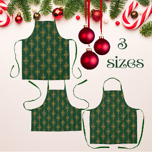 Classic Wm. Morris Coordinate Green Gold Stripe Apron