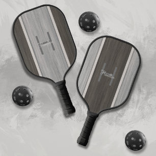 Classic Wood Hue Stripe Teak Cedar Reverse Pickleball Paddle
