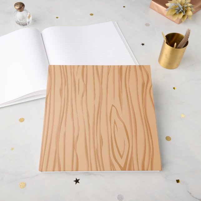 Classic Wood Pattern Guestbook for Any Occasion (Front Open)