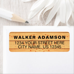 Classic Wooden Business Name Return Address Labels