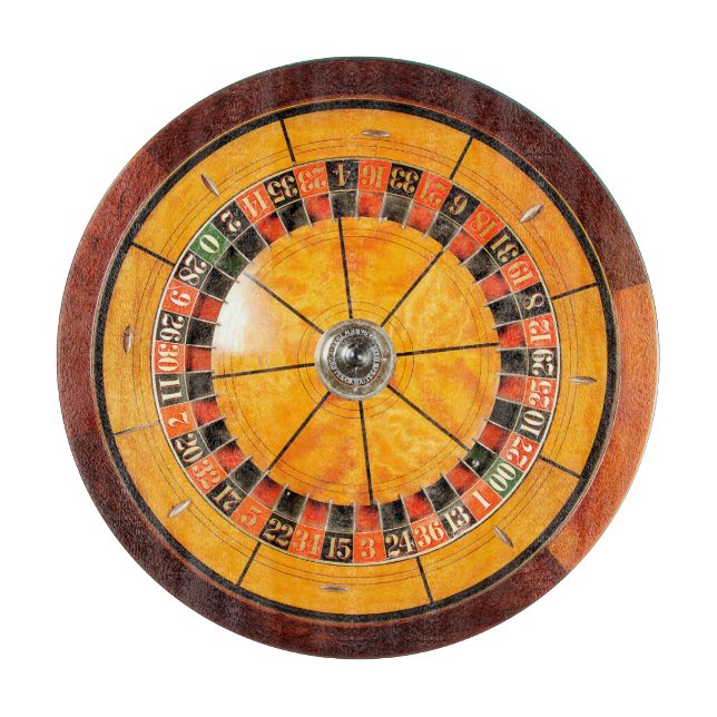 Classic Wooden Roulette Wheel Cutting Board (Front)