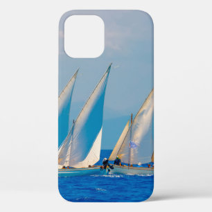 Classic wooden sailing boats in a race,  Spetses i iPhone 12 Case
