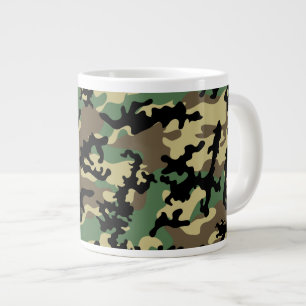 Classic Woodland Camo Glass Jumbo Mug