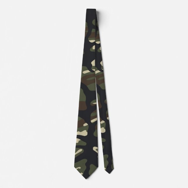 Classic Woodland Camouflage Pattern Tie (Front)