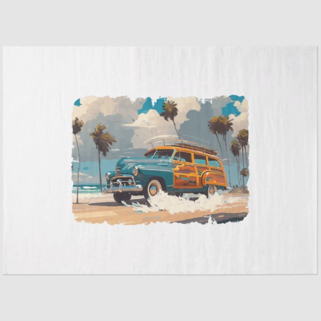 Classic Woody Wagon Tissue Paper (Front)