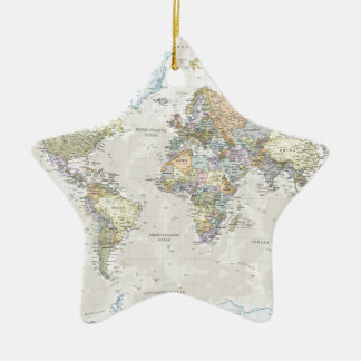 Classic World Map Ceramic Ornament