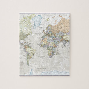 Classic World Map Jigsaw Puzzle