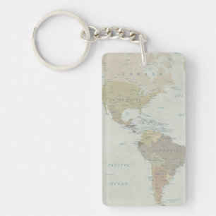 Classic World Map Keychain
