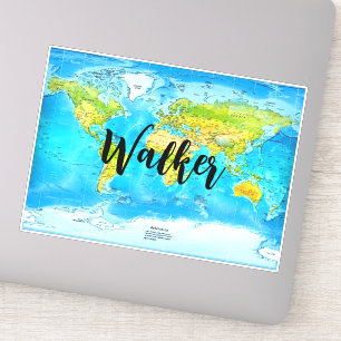 Classic World Map, Trip & Travel Name Tag