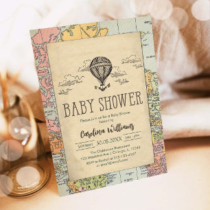Classic World Travel Baby Shower Invitation