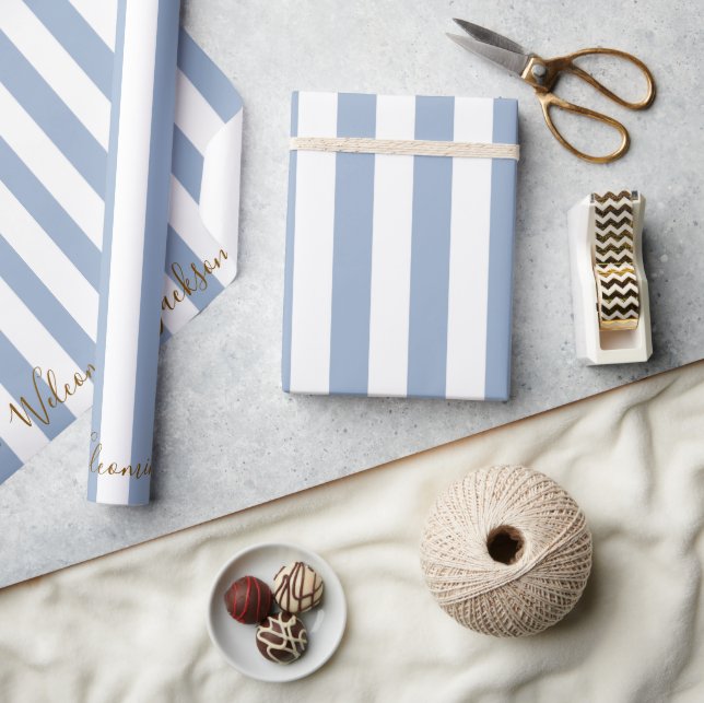 Classic Wrapping Paper Blue & White Stripe  (Crafts)