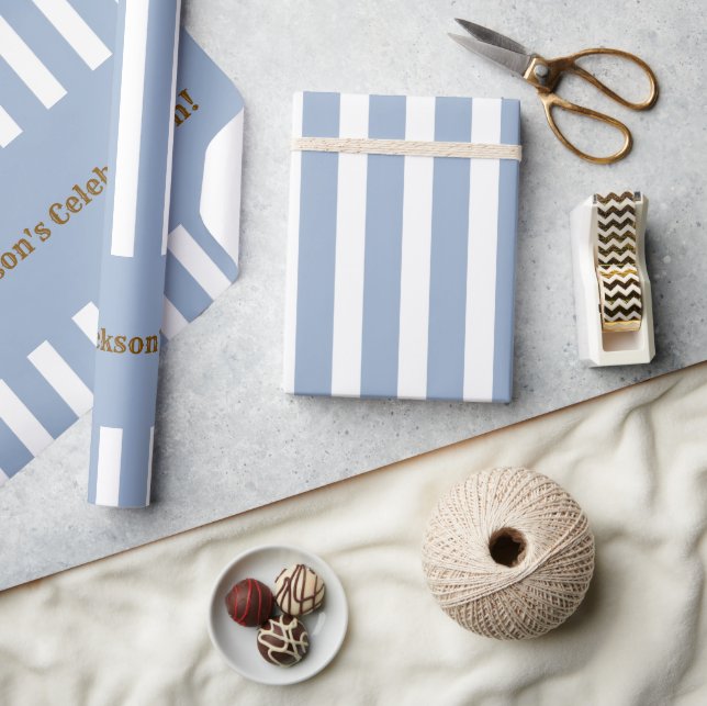 Classic Wrapping Paper Blue & White Stripe  (Crafts)