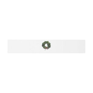 Classic wreath Christmas Belly Band Invitation Belly Band