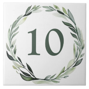 Classic Wreath Custom House Number Plate Sign Ceramic Tile
