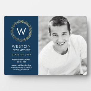 Classic Wreath EDITABLE COLOR Graduation Plaque