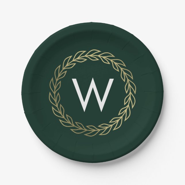 Classic Wreath EDITABLE COLOR Graduation Plates (Front)