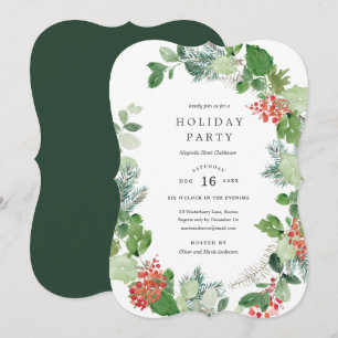 Classic Wreath Holiday Party Invitation