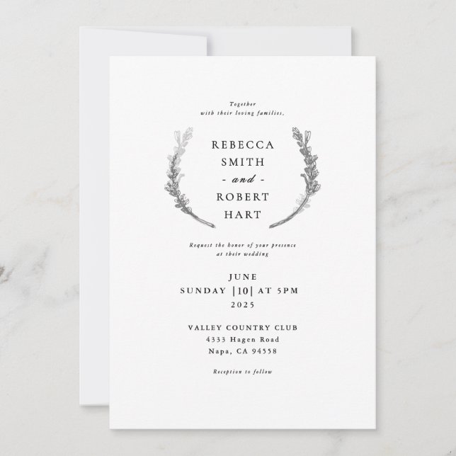 Classic Wreath Invitation (Front)