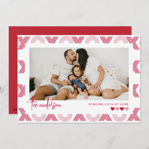 Classic XOXO Border Happy Valentine's Day Photo Holiday Card