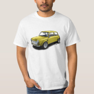 Classic Yellow 1969 Mini Car on White T-Shirt