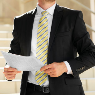 Classic Yellow and Blue Stripes Tie