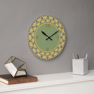 Classic Yellow and Green  Large Clock