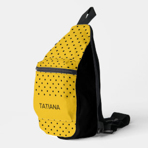 Classic Yellow & Black Polka Dot Pattern Sling Bag