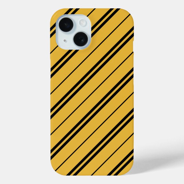 Classic Yellow Black School Stripes Pattern Case-Mate iPhone Case (Back)