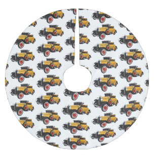 Classic yellow car 1931 brushed polyester tree skirt