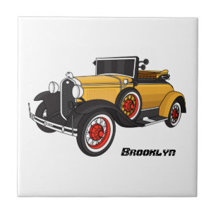 Classic yellow car 1931 ceramic tile