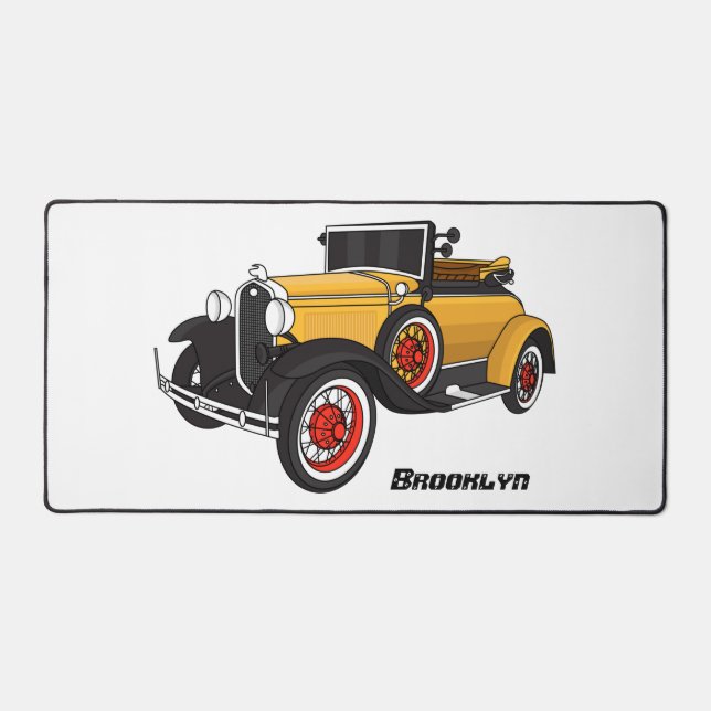 Classic yellow car 1931 desk mat (Front)