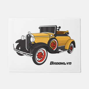 Classic yellow car 1931 doormat