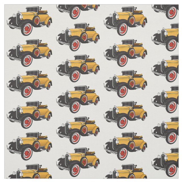 Classic yellow car 1931 fabric (Swatch)