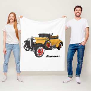 Classic yellow car 1931 fleece blanket