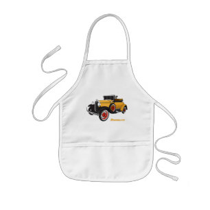 Classic yellow car 1931 kids apron
