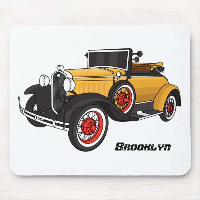 Classic yellow car 1931 mouse pad (Front)