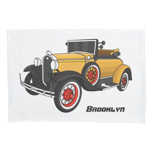 Classic yellow car 1931 pillowcase (Front)