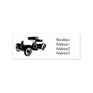 Classic yellow car 1931 rubber stamp