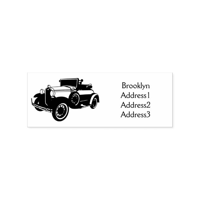 Classic yellow car 1931 rubber stamp (Imprint)