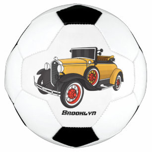 Classic yellow car 1931 soccer ball